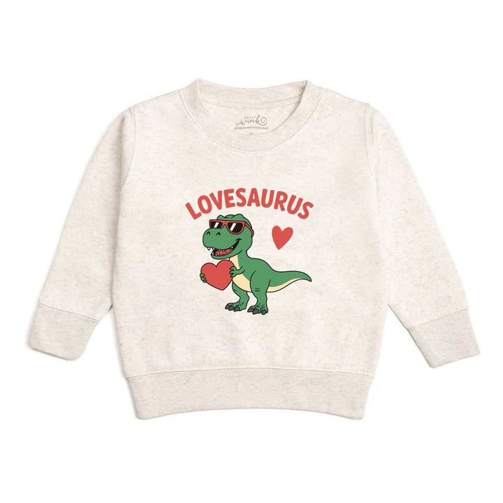 Lovesaurus Valentine's Day Sweatshirt - Natural