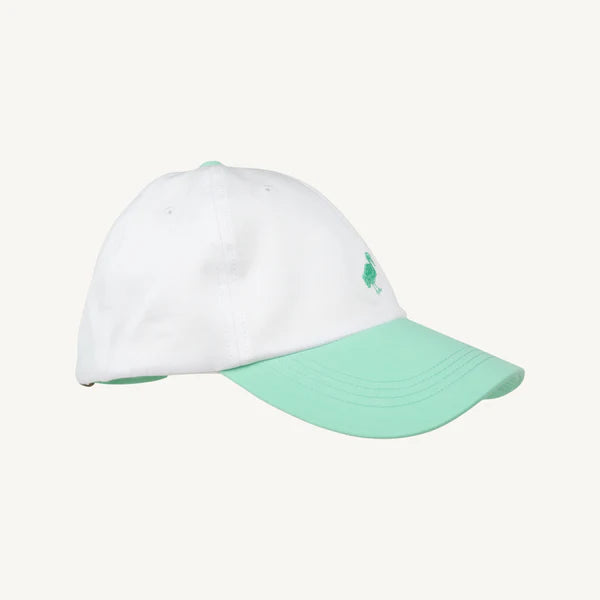 Worth Ave White/Grace Bay Green Covington Cap- Cotton Twill