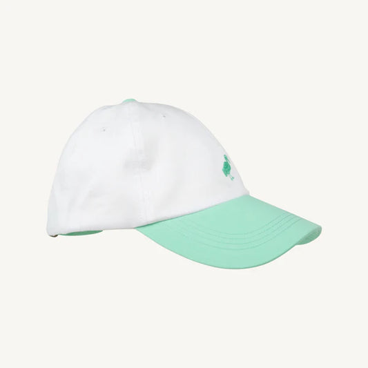 Worth Ave White/Grace Bay Green Covington Cap- Cotton Twill