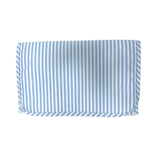 TRVL Designs Game Changer Pad in Pimlico Stripe Chambray with Anderson Parker pattern, showcasing the stylish changing mat.
