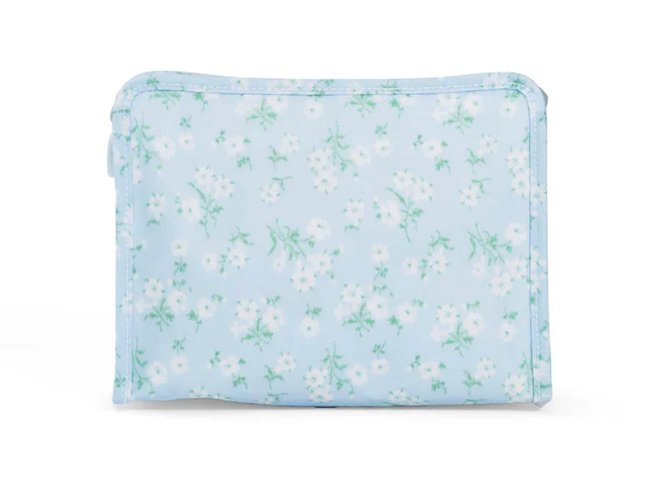 TRVL Design Roadie Medium Zip Pouch with vibrant Kiki floral pattern, compact storage accessory for travel or everyday use.