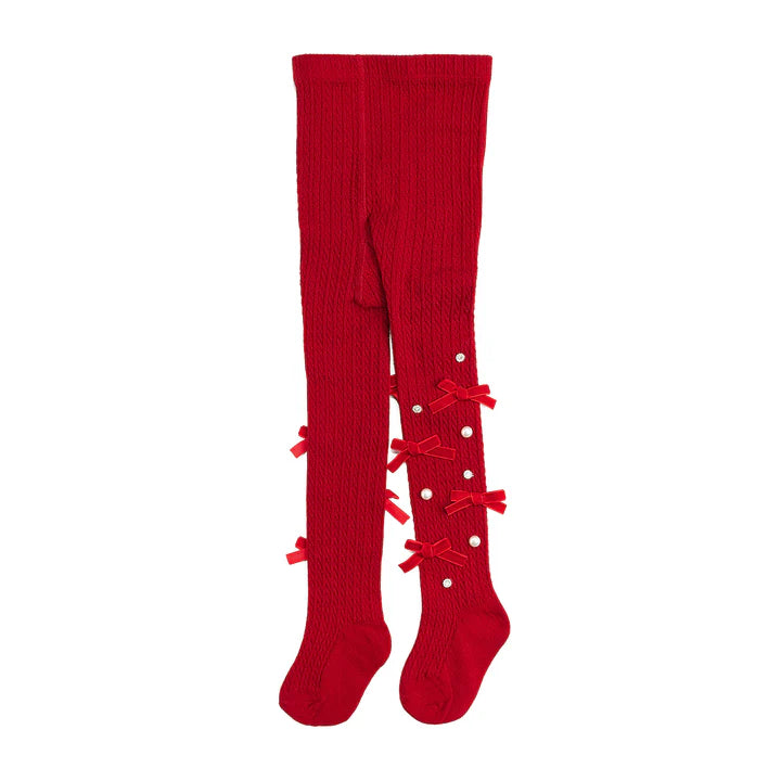 Ruby Red Bedazzled Tights - Sweet E's Children's Boutique