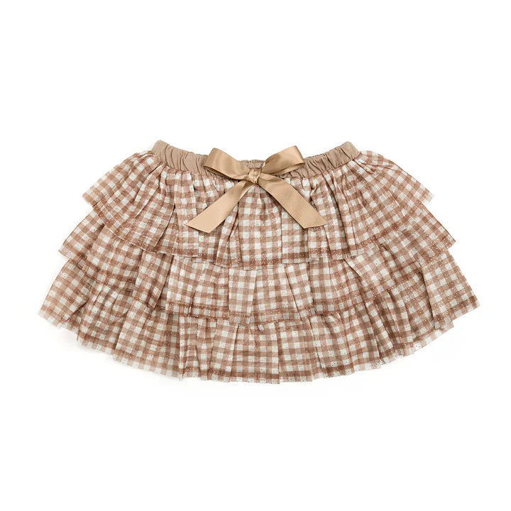 Sweet Wink - Gingham Printed Tulle Tiered Tutu