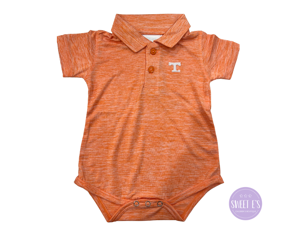 Game Day Tennessee Orange Space Dye Polo Onesie