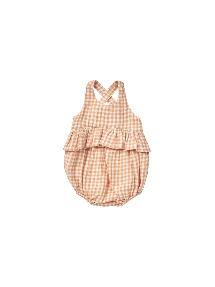 Quincy Mae - Melon Gingham Penny Romper