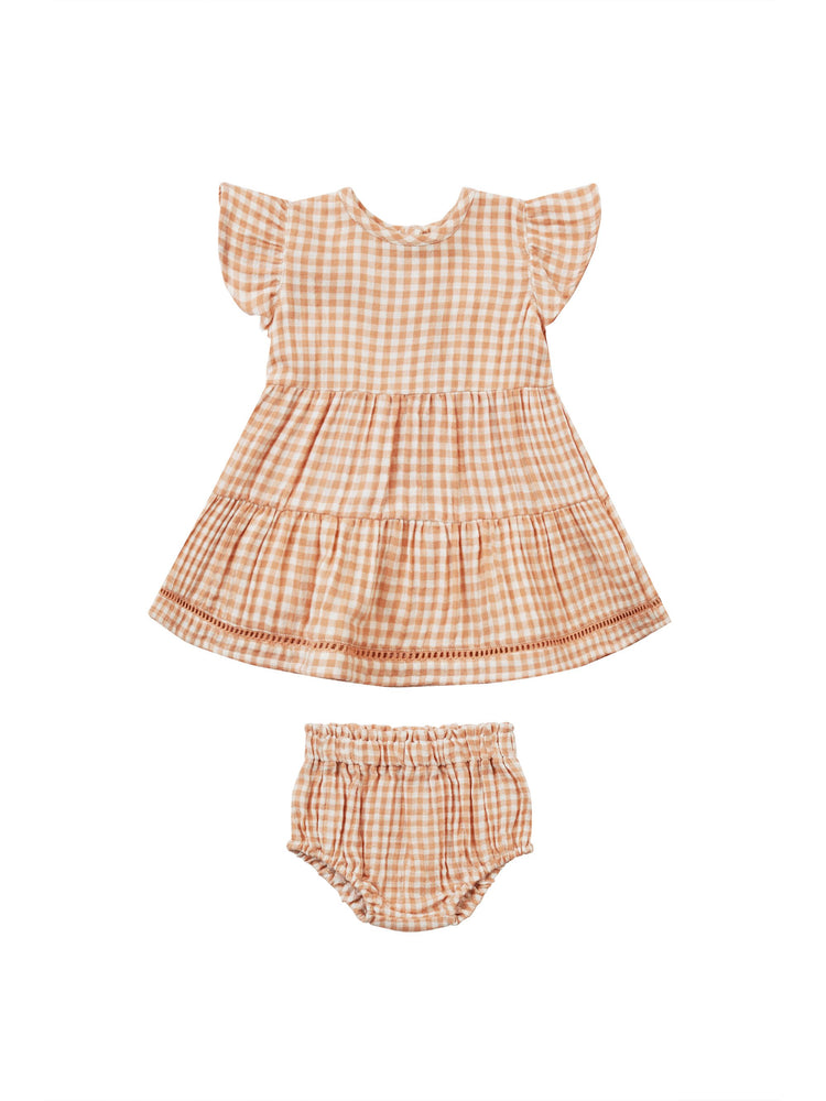 Quincy Mae - Melon Gingham Lily Dress