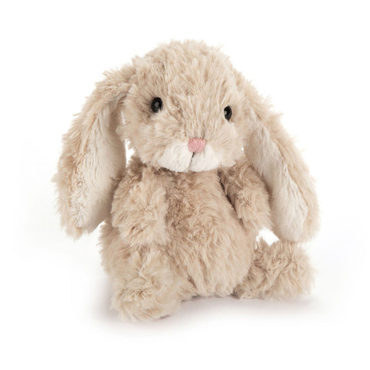 Soft Jellycat Yummy Bunny plush toy with pastel colors and cuddly texture, perfect for children and collectors.