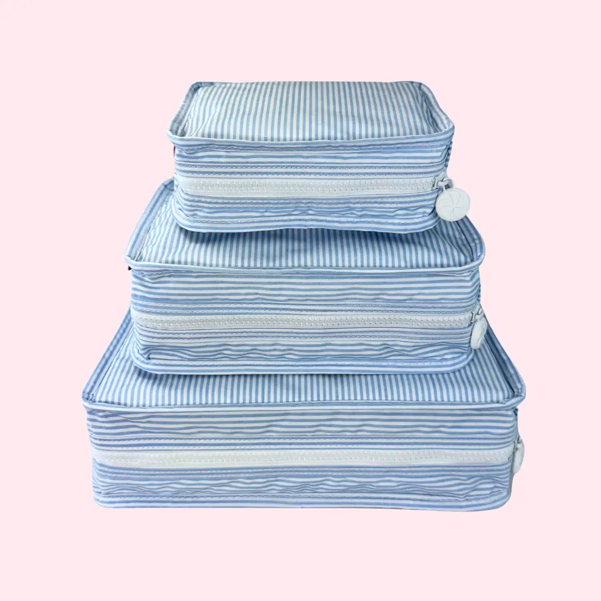 Mint - Baby Blue Preppy Stripe Glossy Stacking Set