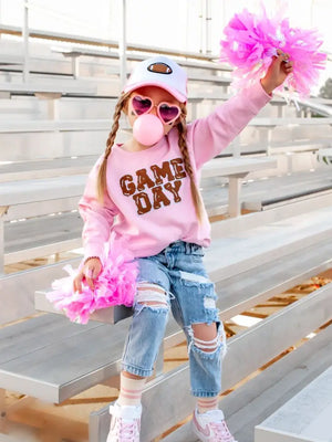 Sweet Wink - Game Day Patch L/S Sweatshirt - Pink