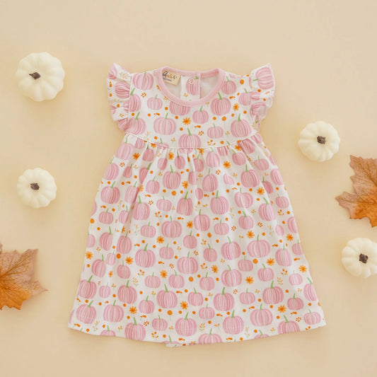 Autumn Blooms Pink Flutters Dress