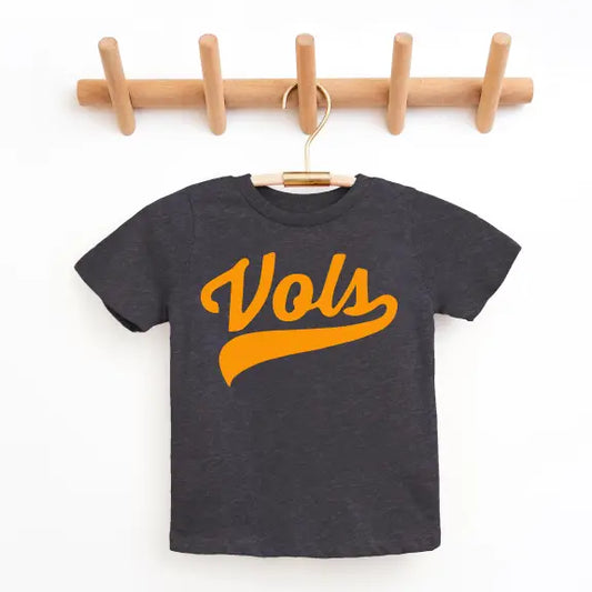 Youth Vols Premium T-Shirt by Crossaid featuring vibrant orange fabric and a bold Tennessee Volunteers logo.