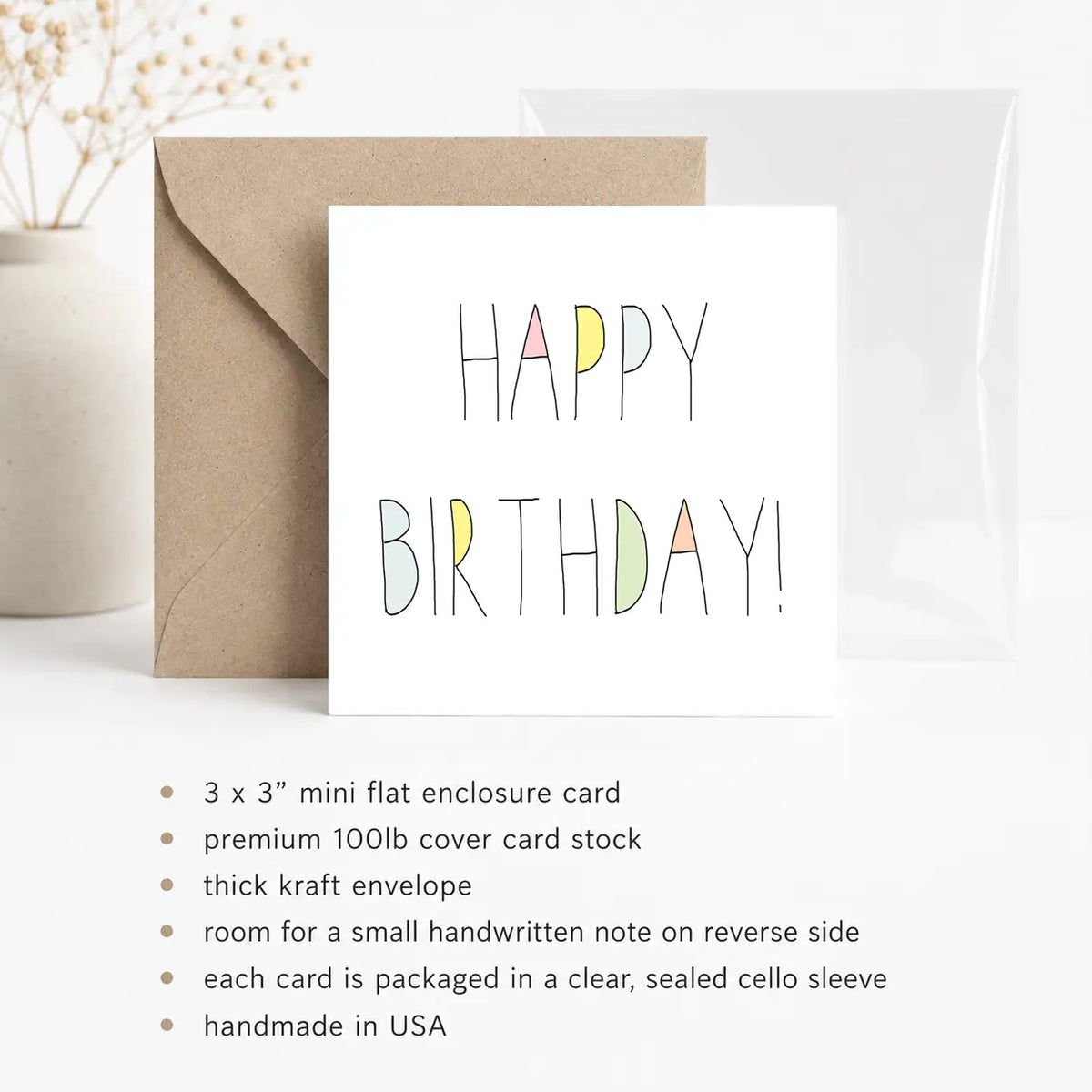 Happy Birthday Colorful Mini Card