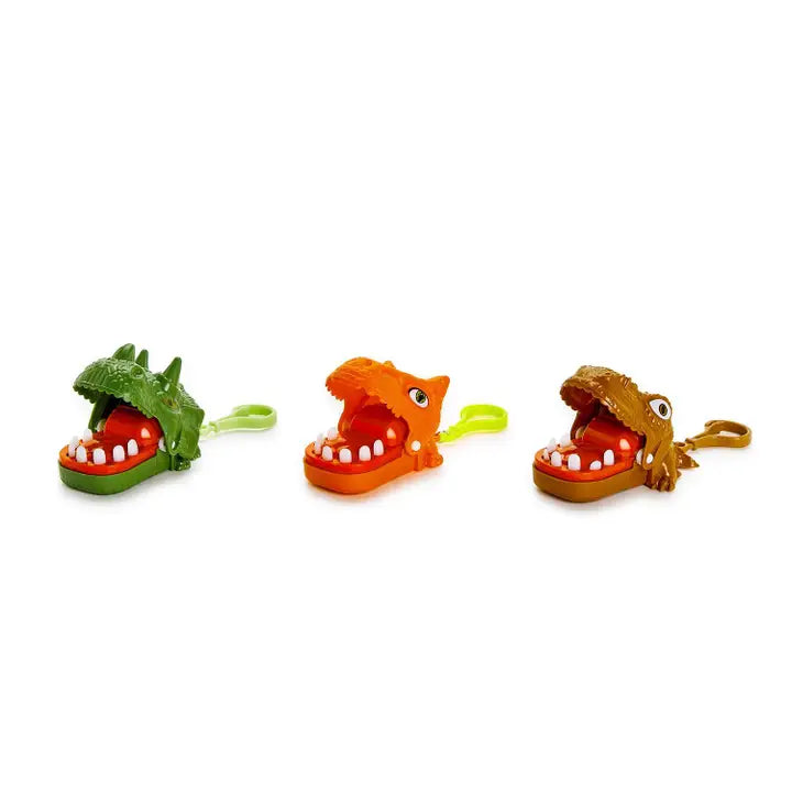 Colorful dinosaur clip-on from Cupcakes & Cartwheels by Two's Company, featuring playful design and vibrant details.