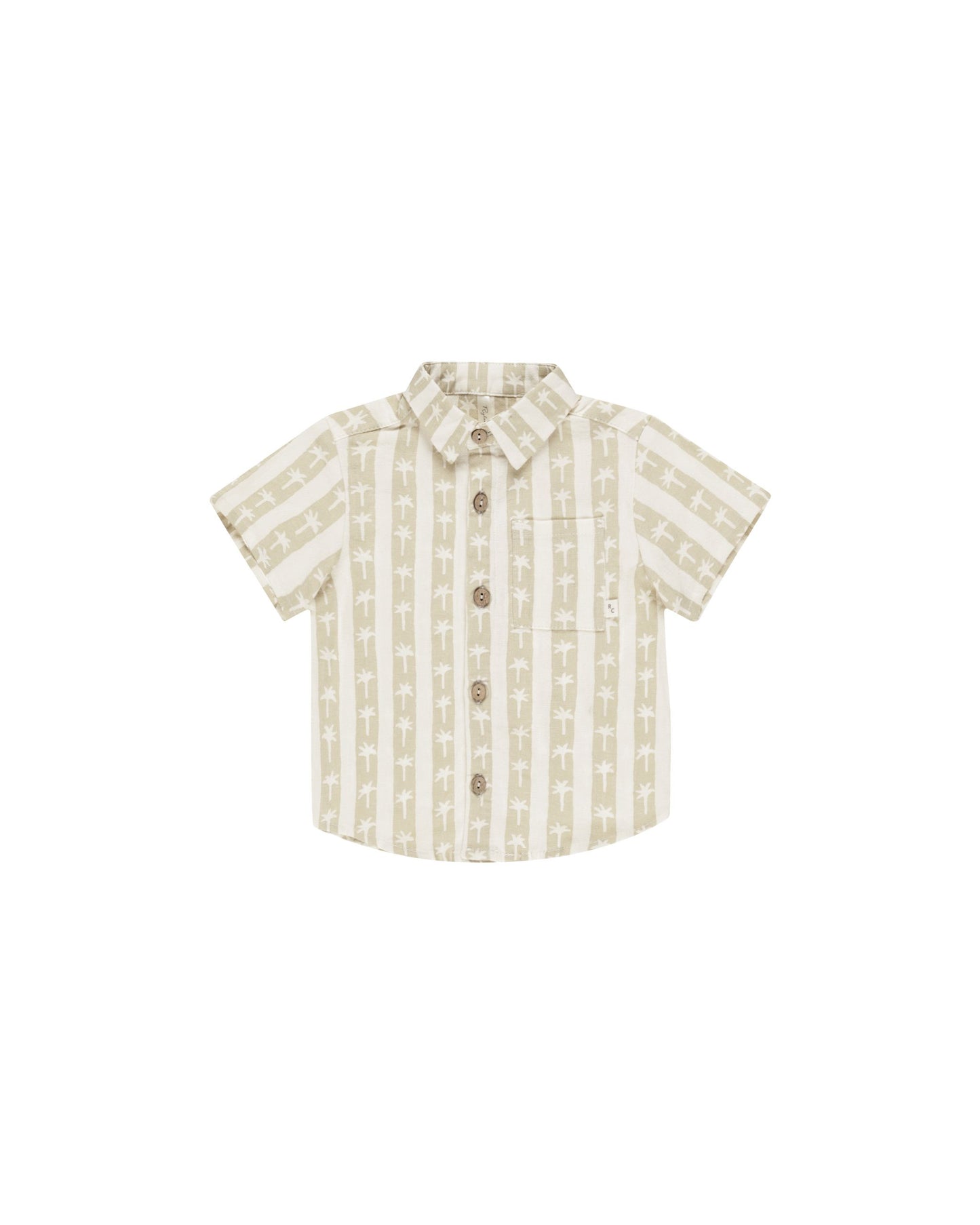 Rylee & Cru - Palm Stripe Collared Short Sleeve Shirt
