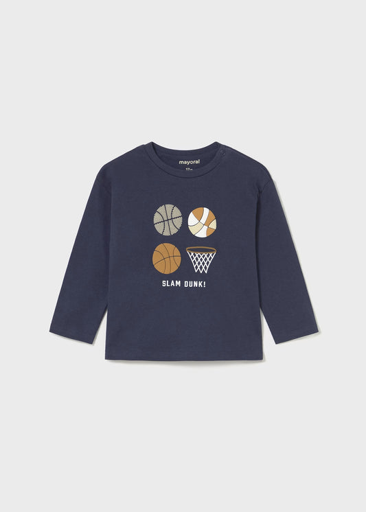 Navy Baby Basketball Tee