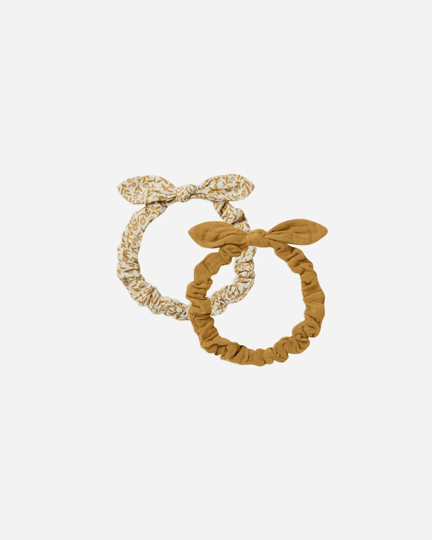 Rylee & Cru - Baby Bow Headband Set - Gold,Marigold