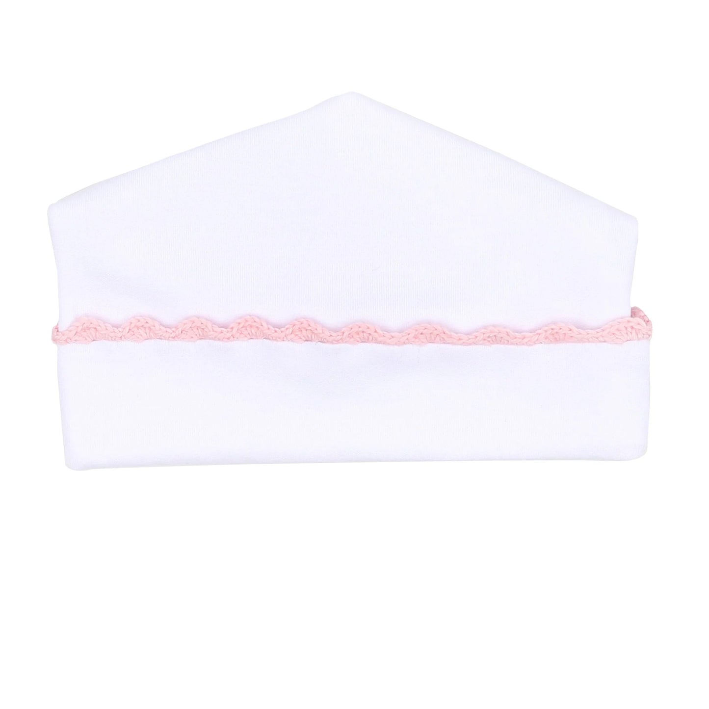 Baby Joy Pink Crochet Trim Hat