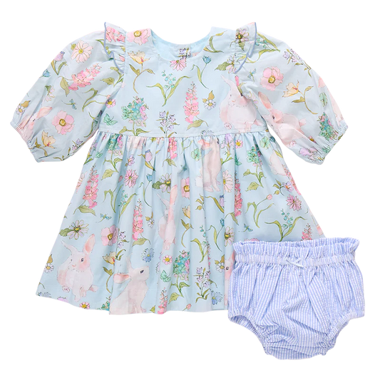 Pink Chicken - Baby Girls Brooke Dress Set - Botanical Bunnies