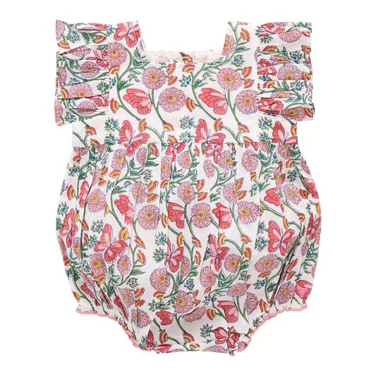 Pink Chicken - Butterfly Vines Baby Girls Elsie Bubble