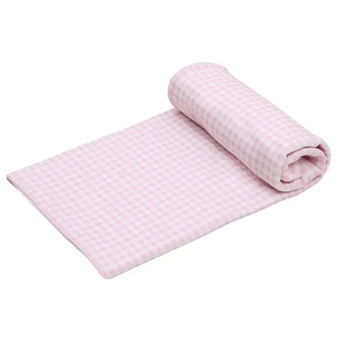 Mini Checks Swaddle Blanket - Pink