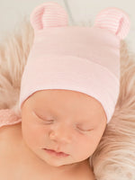 Ilybean - Pink Striped Bear Hat