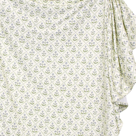 Lou Lou & Co Etta Swaddle Blanket in soft blue quilt with gentle stitching, perfect for wrapping and soothing babies.
