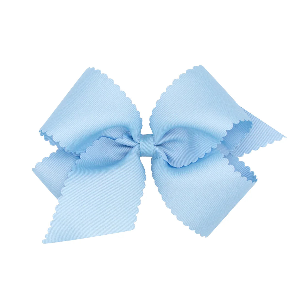 Pink grosgrain hair bow with scalloped edges from wee ones, perfect for baby and toddler hairstyles.