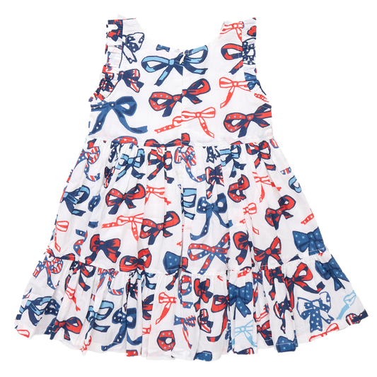 Pink Chicken - Girls Kelsey Dress Red White and Bows
