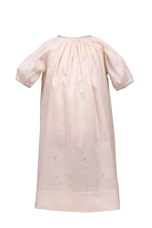 Pink Waverly Gown with floral pattern by The Proper Peony, featuring delicate flower details and elegant design.