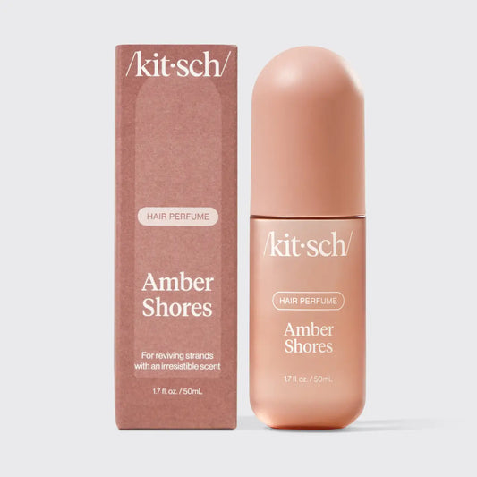 KITSCH Amber Shores Hair Perfume bottle with elegant packaging and amber-colored liquid for a luxurious hair fragrance.