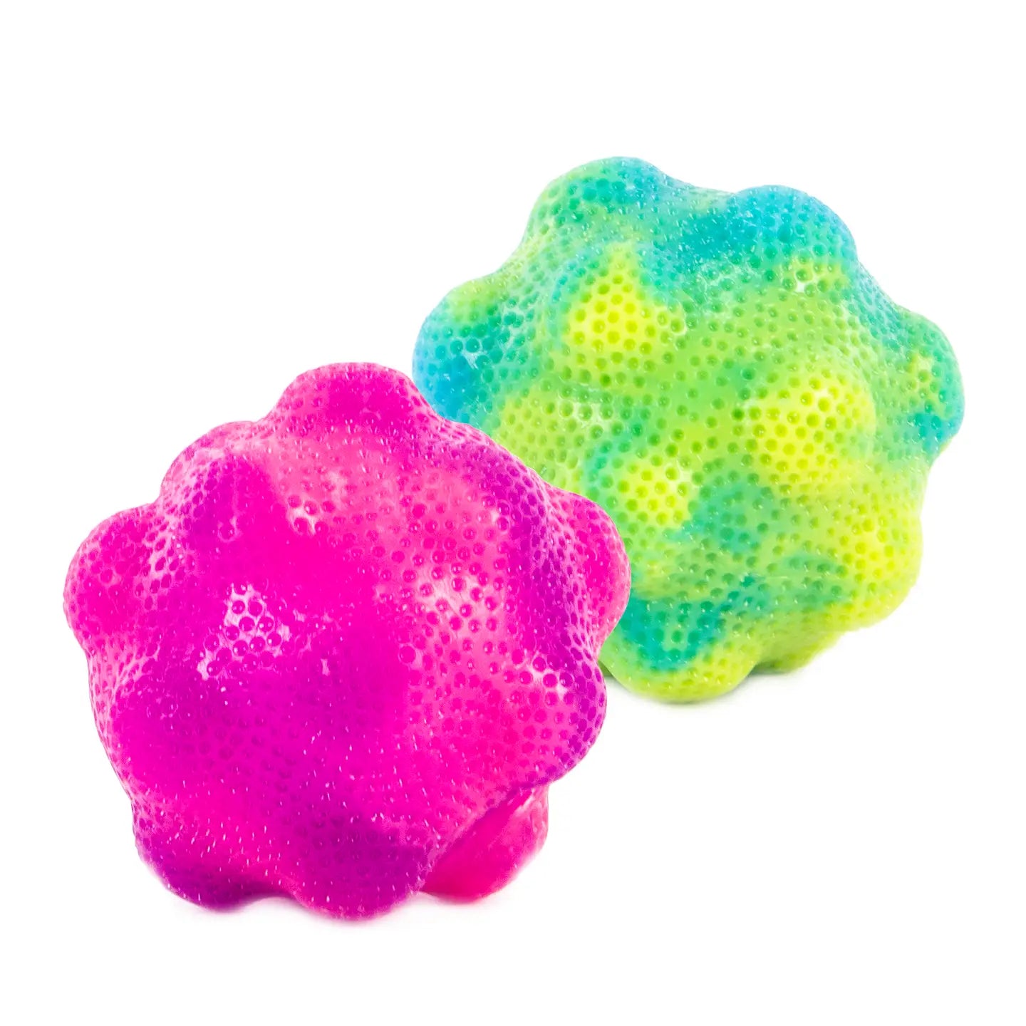 Colorful Tutti Frutti Boogie Ball by Keycraft with textured surface and vibrant fruit patterns, perfect for kids' play and sensory fun.