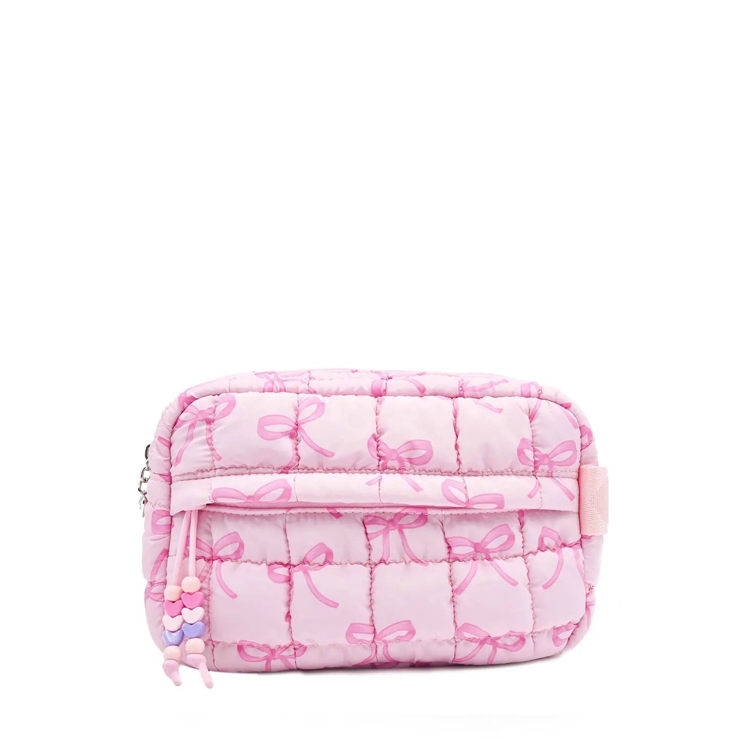Pink Quilted Scrunchies Bow Printed Pouch