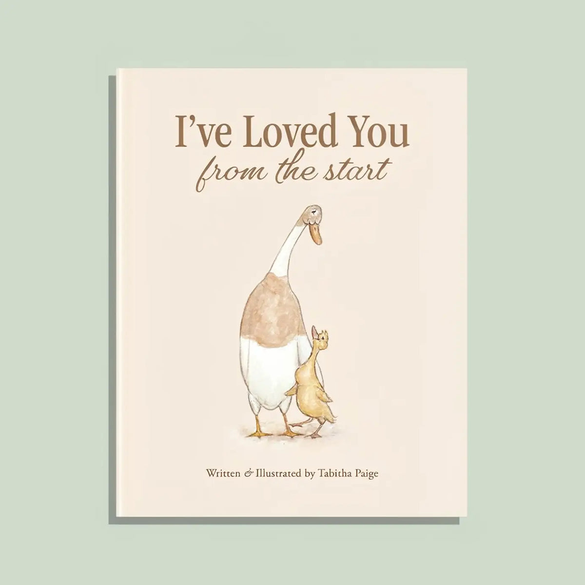 Close-up of the book "I've Loved You from the Start" by Paige Tate & Co. with a soft, inviting cover design.