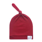Copper Pearl Top Knot Hat - Cranberry