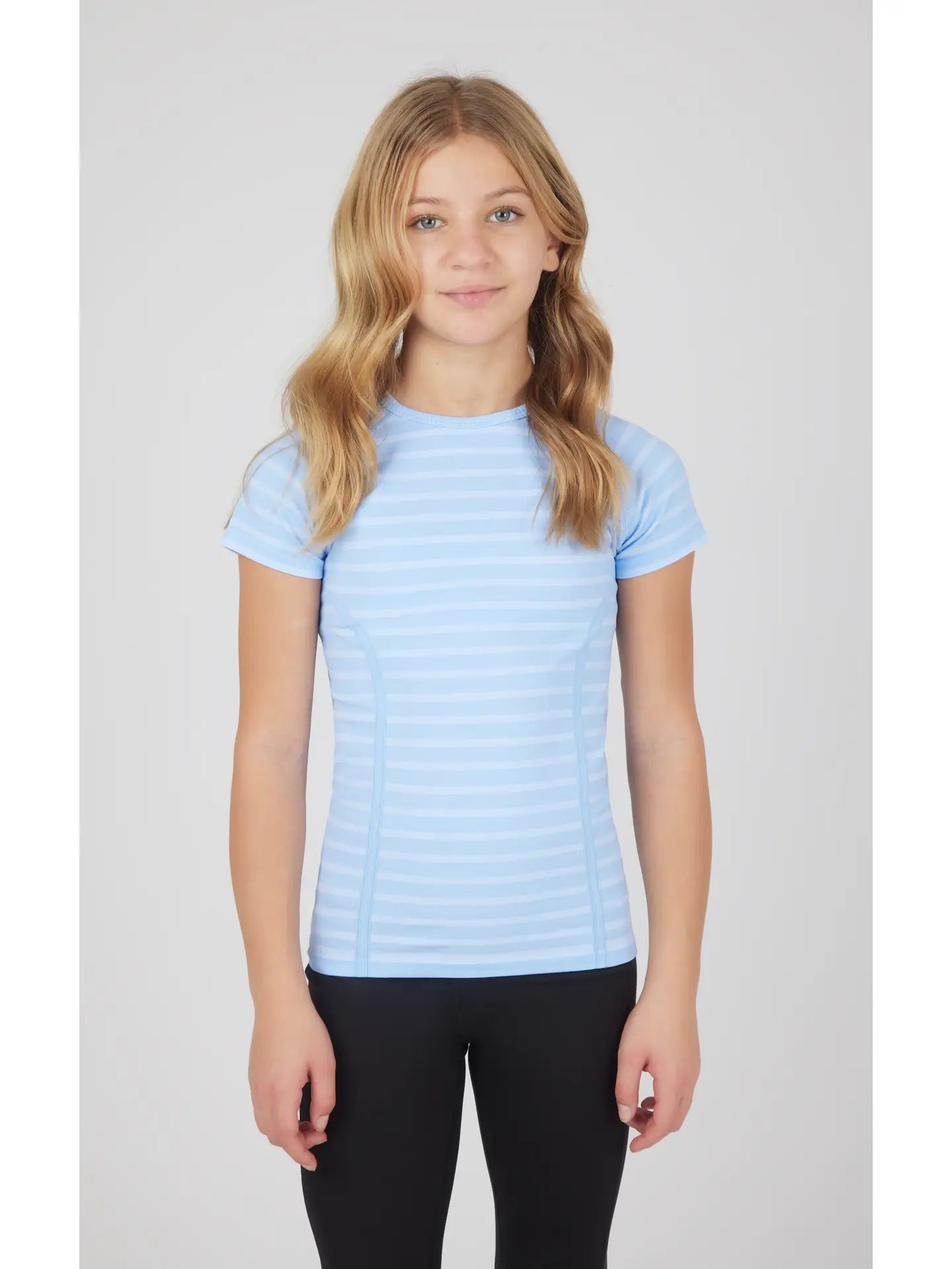 Chloe Girls Stripe Seamless Crewneck Short-Sleeves Everyday Tee Dutch Canal