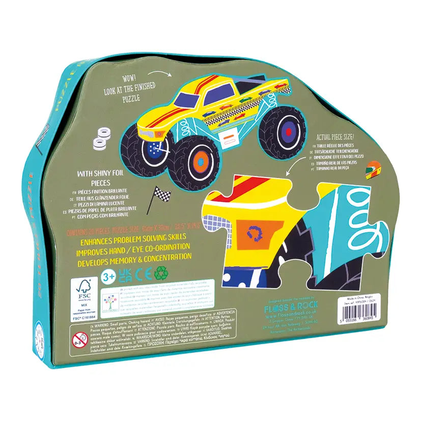 Cars 20pc "Monster Truck" Shaped Jigsaw with Shaped Box
