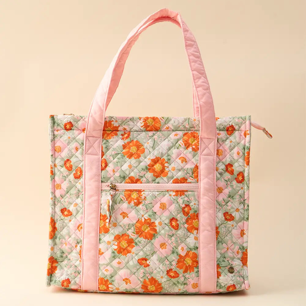 The Darling Effect - The Everyday Quilted Tote Bag-Bouquet Beauty Sage