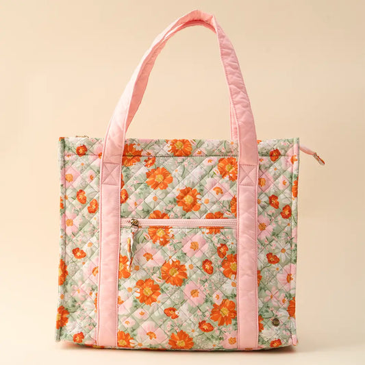 The Darling Effect - The Everyday Quilted Tote Bag-Bouquet Beauty Sage