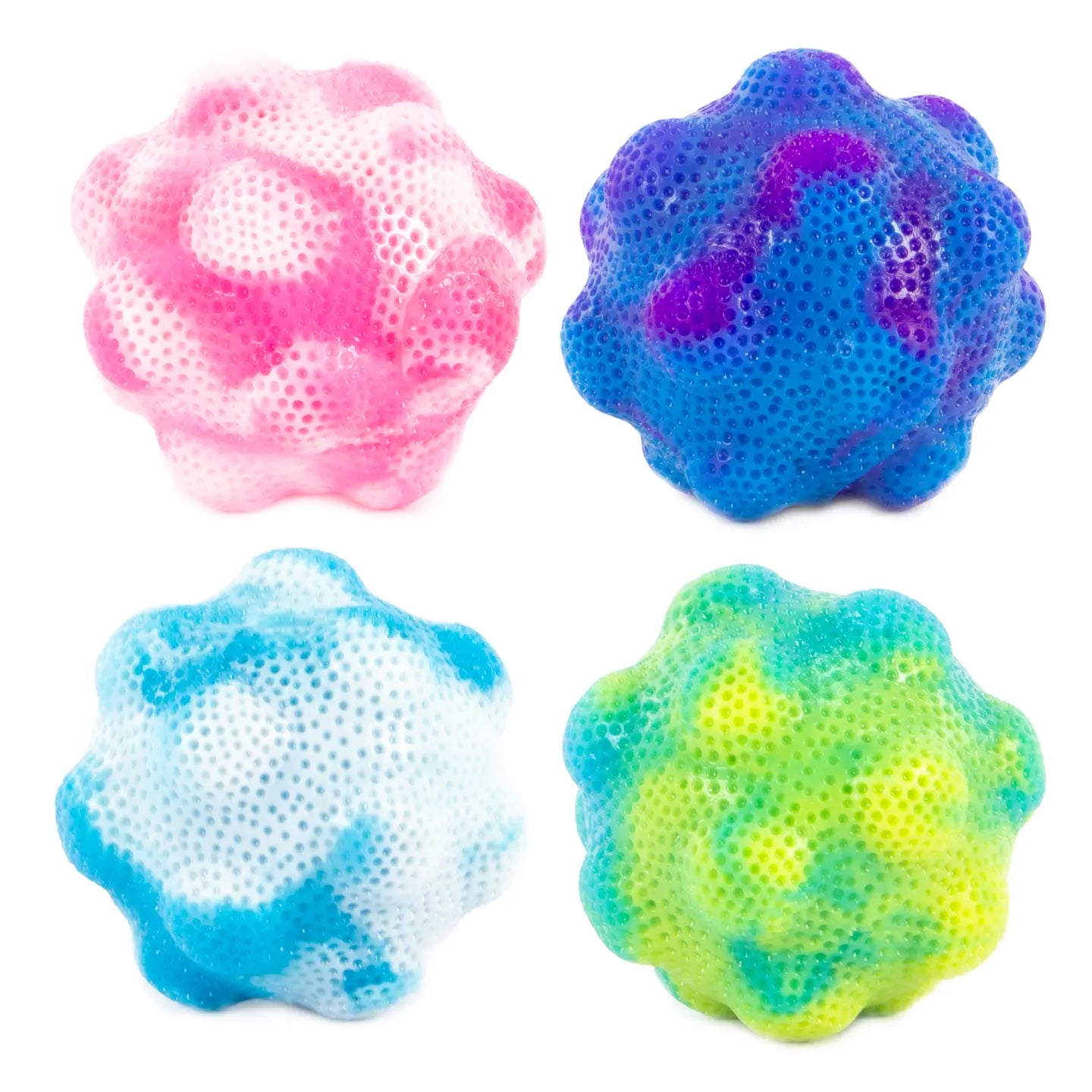 Colorful Tutti Frutti Boogie Ball toy from Keycraft, featuring vibrant patterns and textured surface for tactile play.
