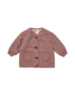 Quincy Mae - Fig Quilted V Neck Button Jacket