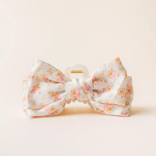 The Darling Effect - Satin Bow Claw Clip-Endless Daydream Cream