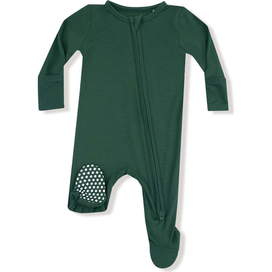 Hunter Green 2 Way Zipper Footie