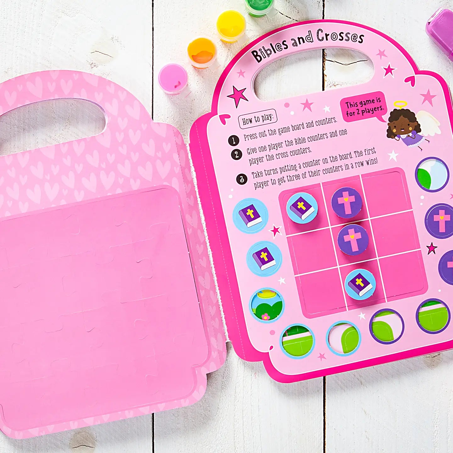 Colorful My Pretty Pink Bible Activity Book by BroadStreet Publishing Group with illustrations and engaging activities for children