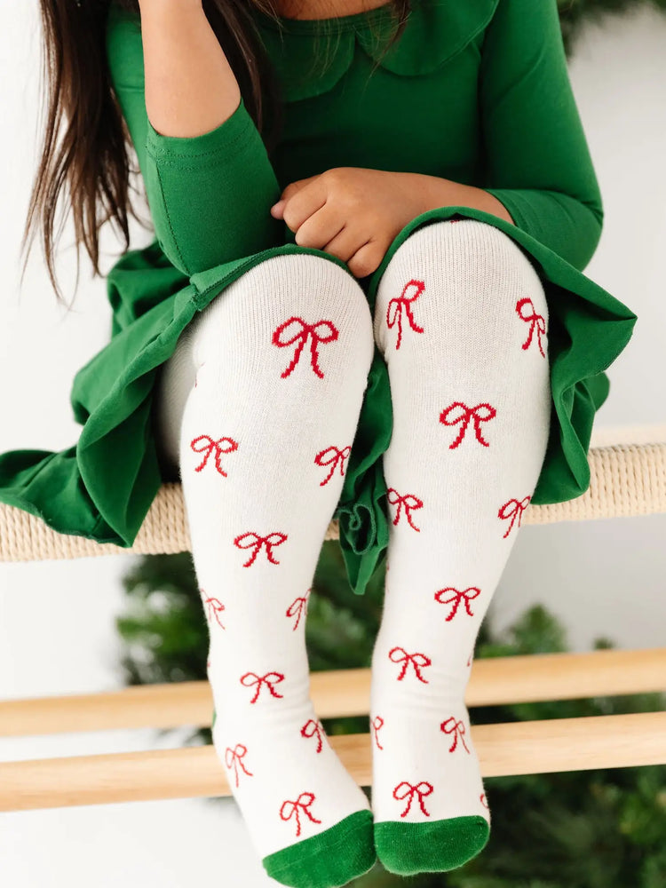 Little Stocking Co. - Christmas Bow Knit Tights