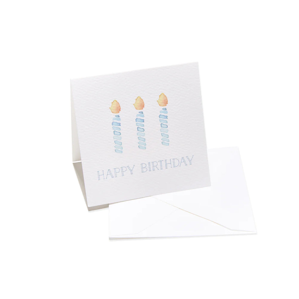 Over the Moon - "Happy Birthday" Blue Candles Enclosure Card