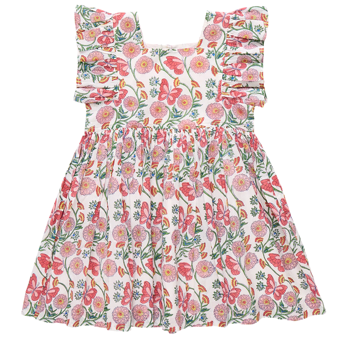 Pink Chicken - Butterfly Vines Girls Elsie Dress