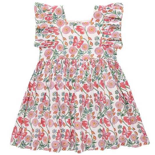 Pink Chicken - Butterfly Vines Girls Elsie Dress