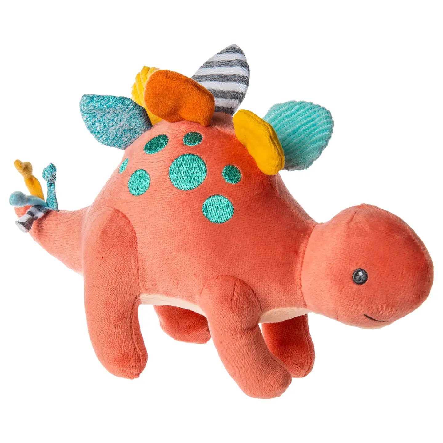 Colorful Pebblesaurus soft toy by Mary Meyer, plush dinosaur with textured scales and friendly expression for children.