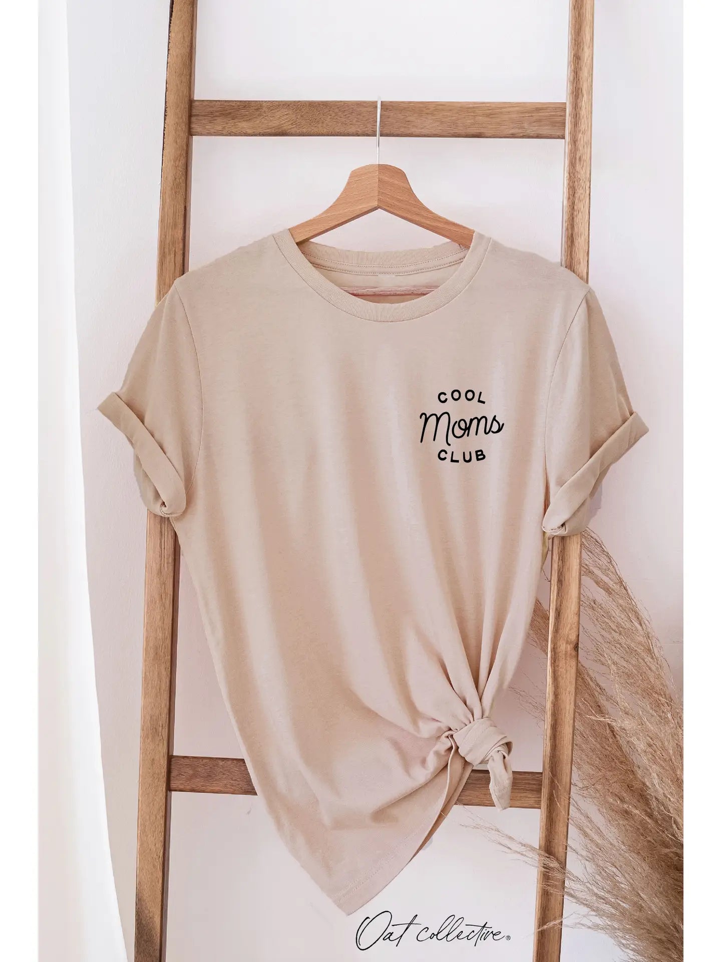Oat Collective - Cool Moms Club Graphic T-Shirt Tan