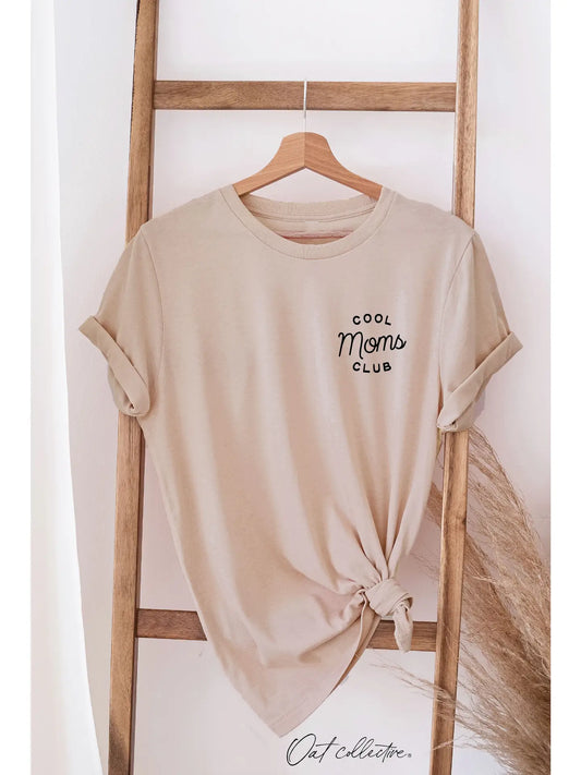 Oat Collective - Cool Moms Club Graphic T-Shirt Tan
